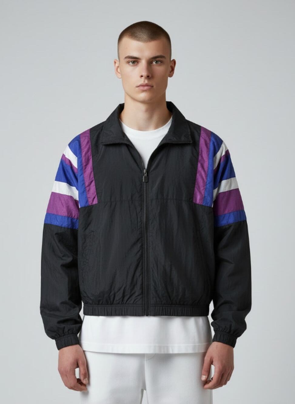 SERGIO TACCHINI Men's Vintage Color Block Full Zip Track Jacket Size 10